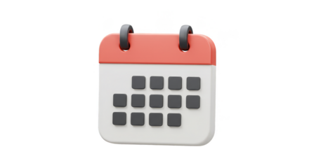 3D Calendar Icon Date Event Planning Mark Schedule Reminder