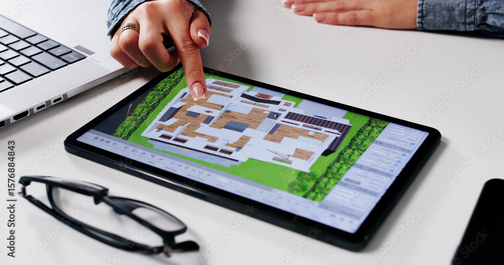 Poster designing a 3d cad software model