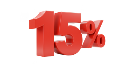 3D Fifteen Percent Sale Discount Offer Price Illustration Isolated