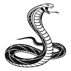 Fototapeta premium Black and White King Cobra Logo Graphic Illustration