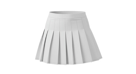 A pristine white pleated skirt against an empty backdrop with artistic simplicity