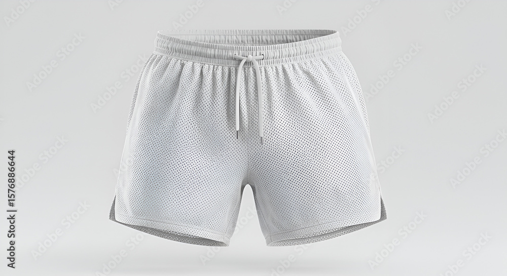 Poster a realistic studio shot of athletic shorts in a minimalistic composition for product display