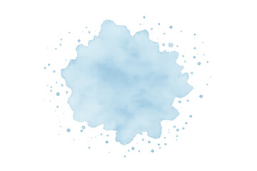 Obraz premium Abstract light blue watercolor stain splashing on transparent background, ideal for adding a touch of color to designs