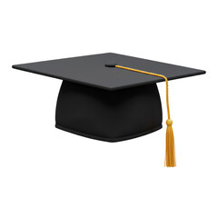 3D Graduation Cap Academic Degree Achievement Knowledge Learning