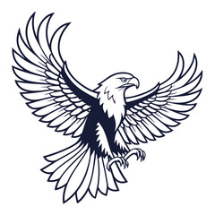 Obraz premium Vector Illustration of a Dark Blue Eagle in Flight 1