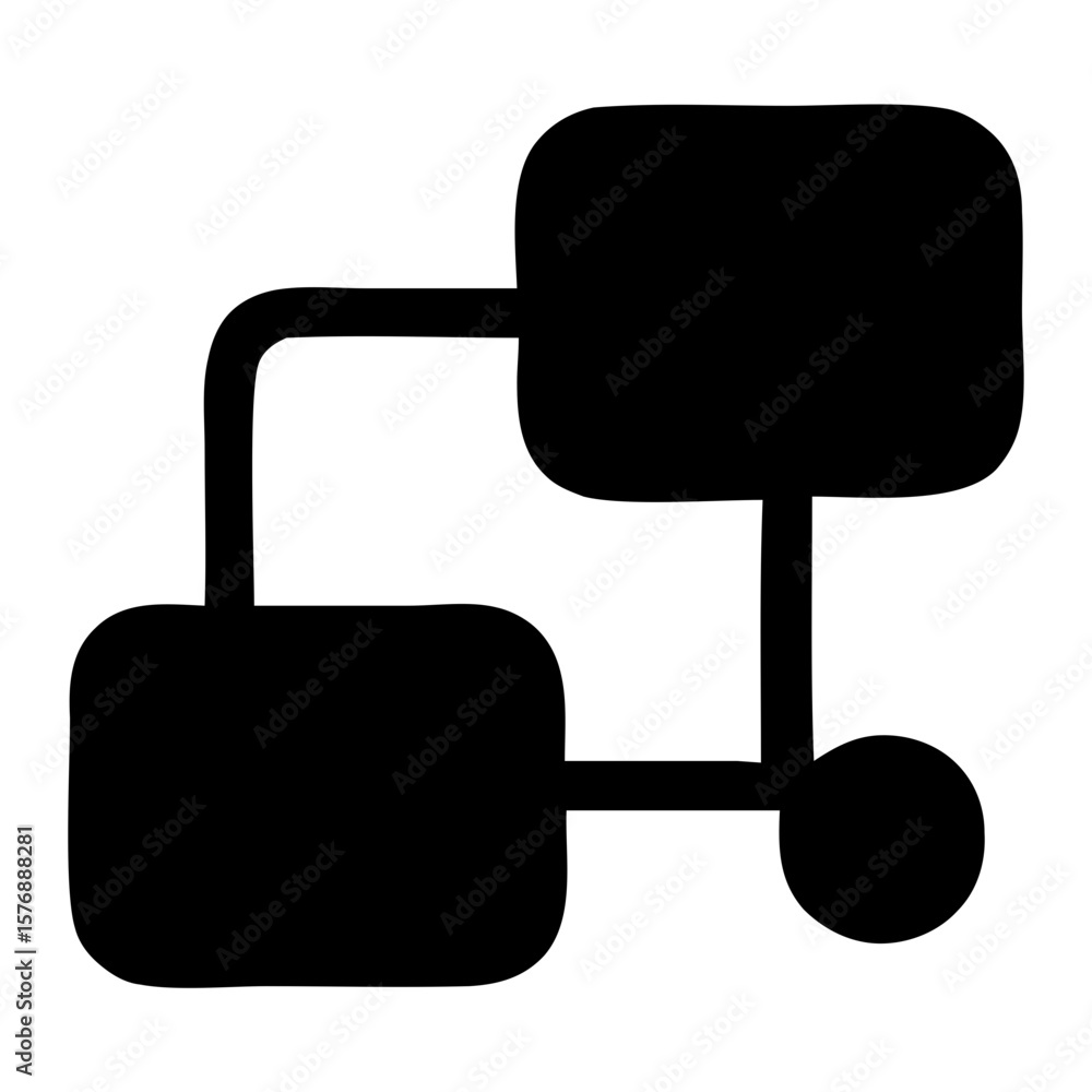 Aufkleber simple outline connected diagram flowchart block scheme icon isolated