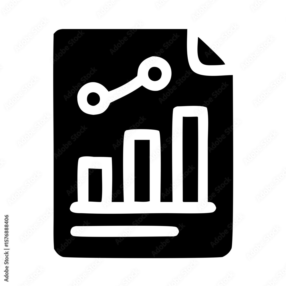 Poster Line Art Data Graph Document Business Statistic Report Icon Design