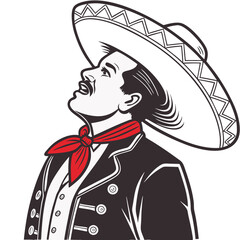 Mexican Mariachi Singer in Traditional Costume Vector Illustration. Perfect for: Cinco de Mayo, Mexican Independence Day, Music Festivals