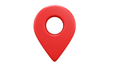 Fototapeta premium 3D Illustration of Red Location Pin Navigation Symbol on Transparent BG