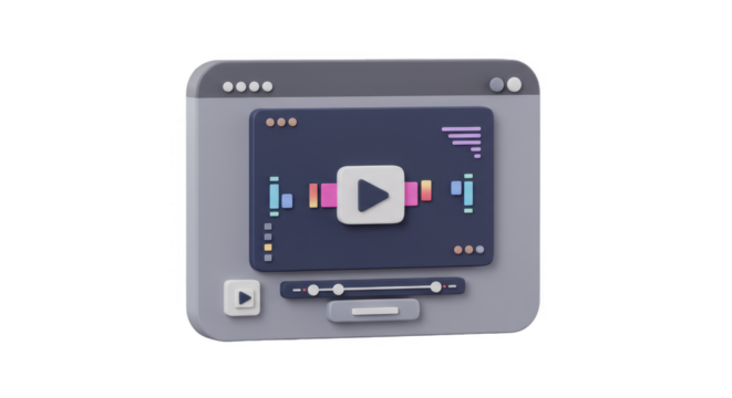 3D Isolated Media Player Software Interface Application Digital