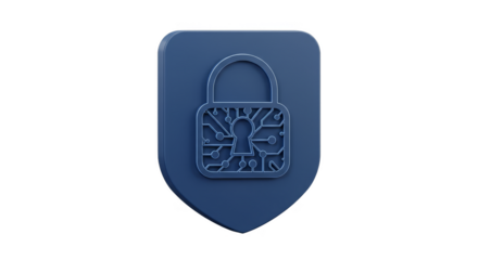 3d Padlock Cyber Security Blue Shield Protection Internet Privacy
