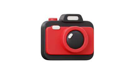 3d Red Camera Photography Icon Photograph Device Transparent