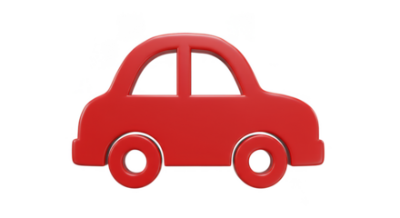 3D Red Car Automobile Transportation Vehicle Icon Isolated Design