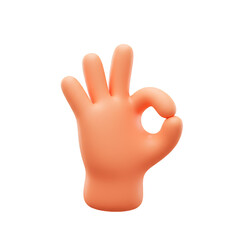 Fototapeta premium 3D Okay Emoji Hand Gesture for Agreement or Success Illustration