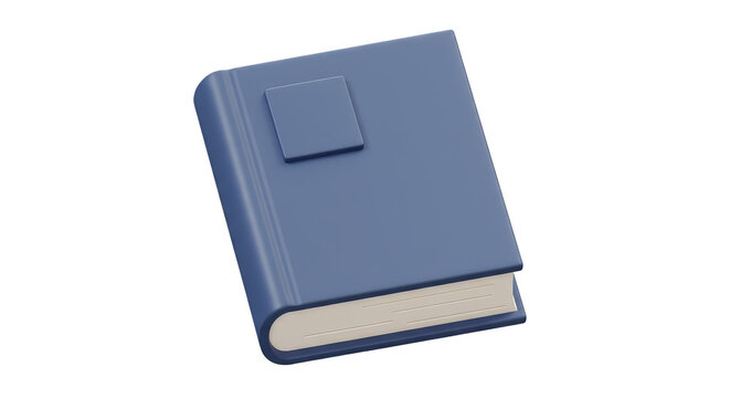 3D Render Blue Book Closed Cover for Education Learning Study