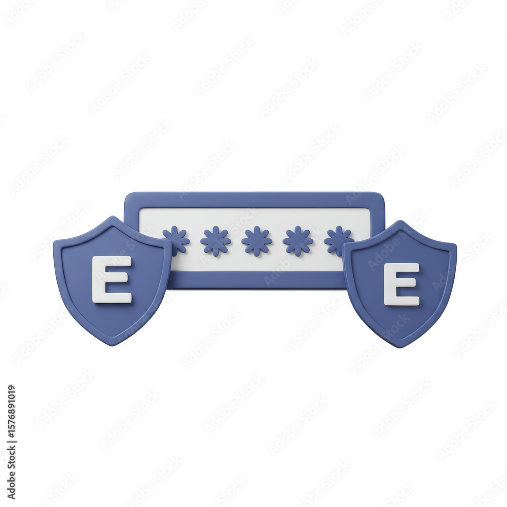 Poster 3d password security encryption protection access illustration