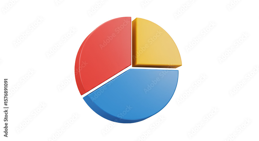 Poster 3d pie chart diagram circle graph business data analytics