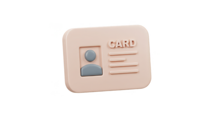 3D Render Id Card Design for Identification Access Security