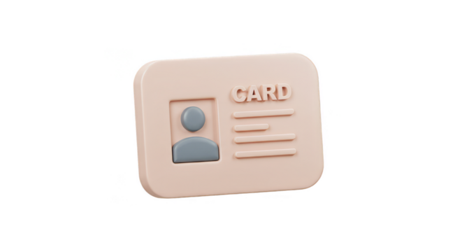 3D Render Id Card Design for Identification Access Security