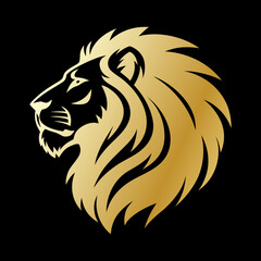 Majestic golden lion head design showcases strength and luxury, ideal for powerful branding and impactful visual communication projects.