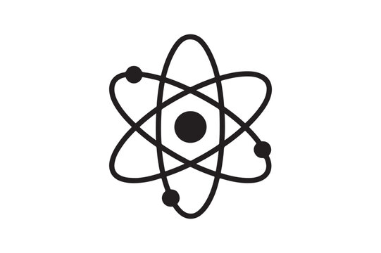 Atom Electron icon silhouette vector with white background
