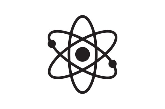 Atomic Structure icon silhouette vector with white background
