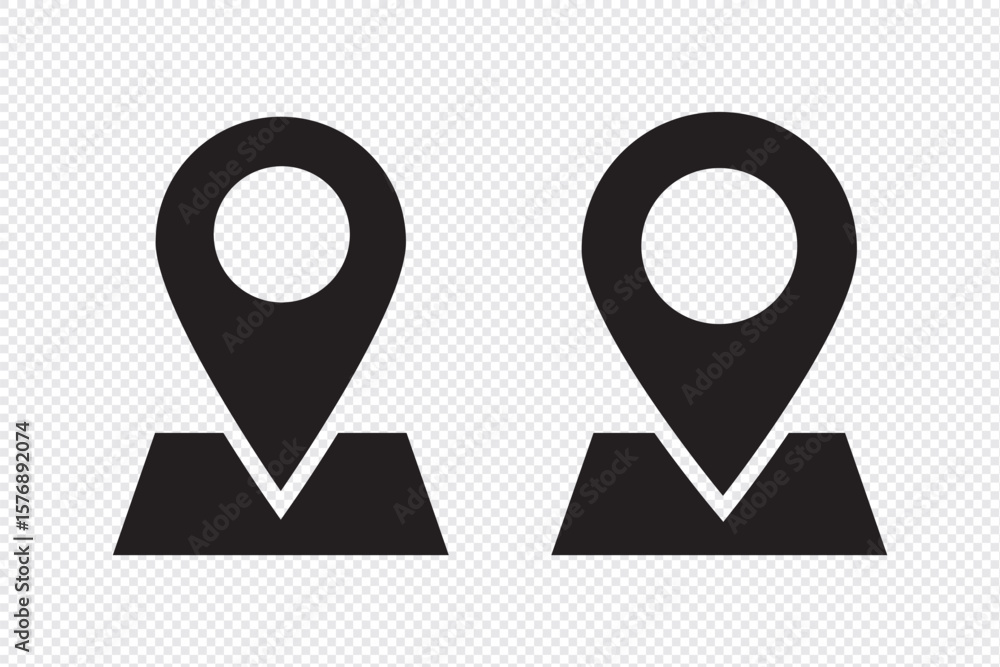 Poster location icon, map pin icons. for maps, gps, navigation apps, location markers, address indications,