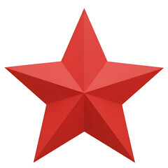 Obraz premium 3d Render of a Red Star Award Isolated with Geometric Shape