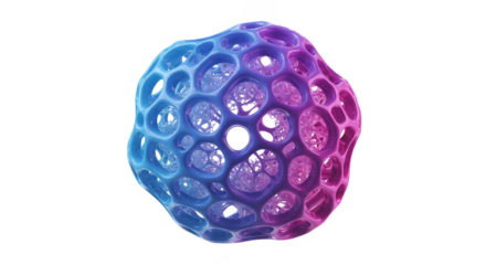 3d Render of Abstract Sphere Molecule Structure Transparent Background