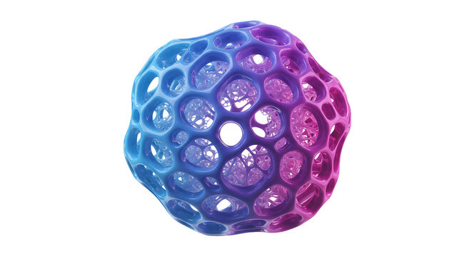 3d Render of Abstract Sphere Molecule Structure Transparent Background