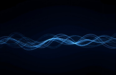 Blue Tech Particle Wave Background