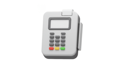 3D Render of Gray Payment Terminal Machine for Easy Transactions
