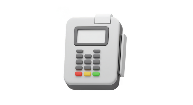3D Render of Gray Payment Terminal Machine for Easy Transactions