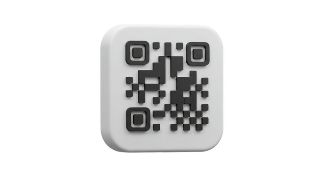 3D Render of QR Code Symbol for Mobile Payment Business Scan