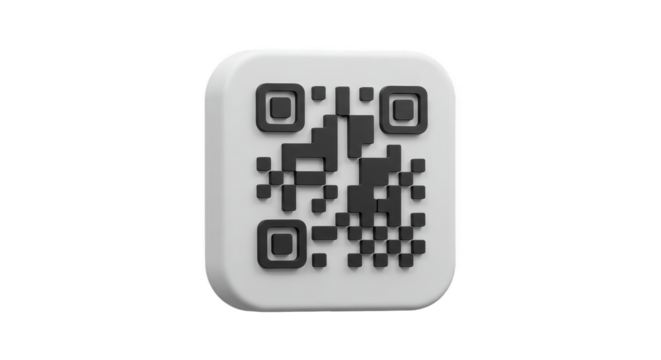 3D Render of QR Code Symbol for Mobile Payment Business Scan