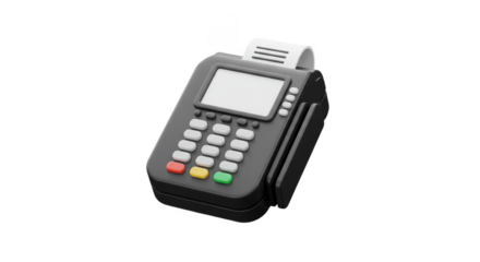 3D Render Payment Terminal Transaction Machine Isolated Transparent Background