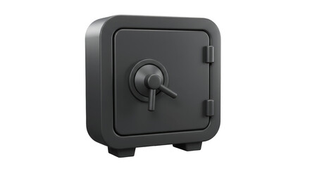 3D Render of Isolated Black Steel Safe for Security and Savings