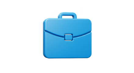 3D Render Blue Briefcase Represents Business Finance and Career Goals