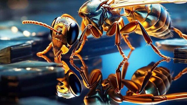 termite in Delfts Blauw realistis, highly detailed ,ai generatif
