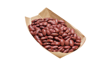 a brown paper bag filled with red beans