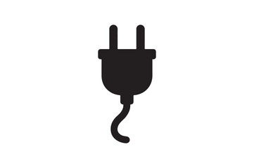 Obraz premium Electric Plug icon silhouette vector with white background