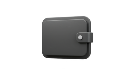 3D Rendered Black Wallet Finance Banking on Transparent Background