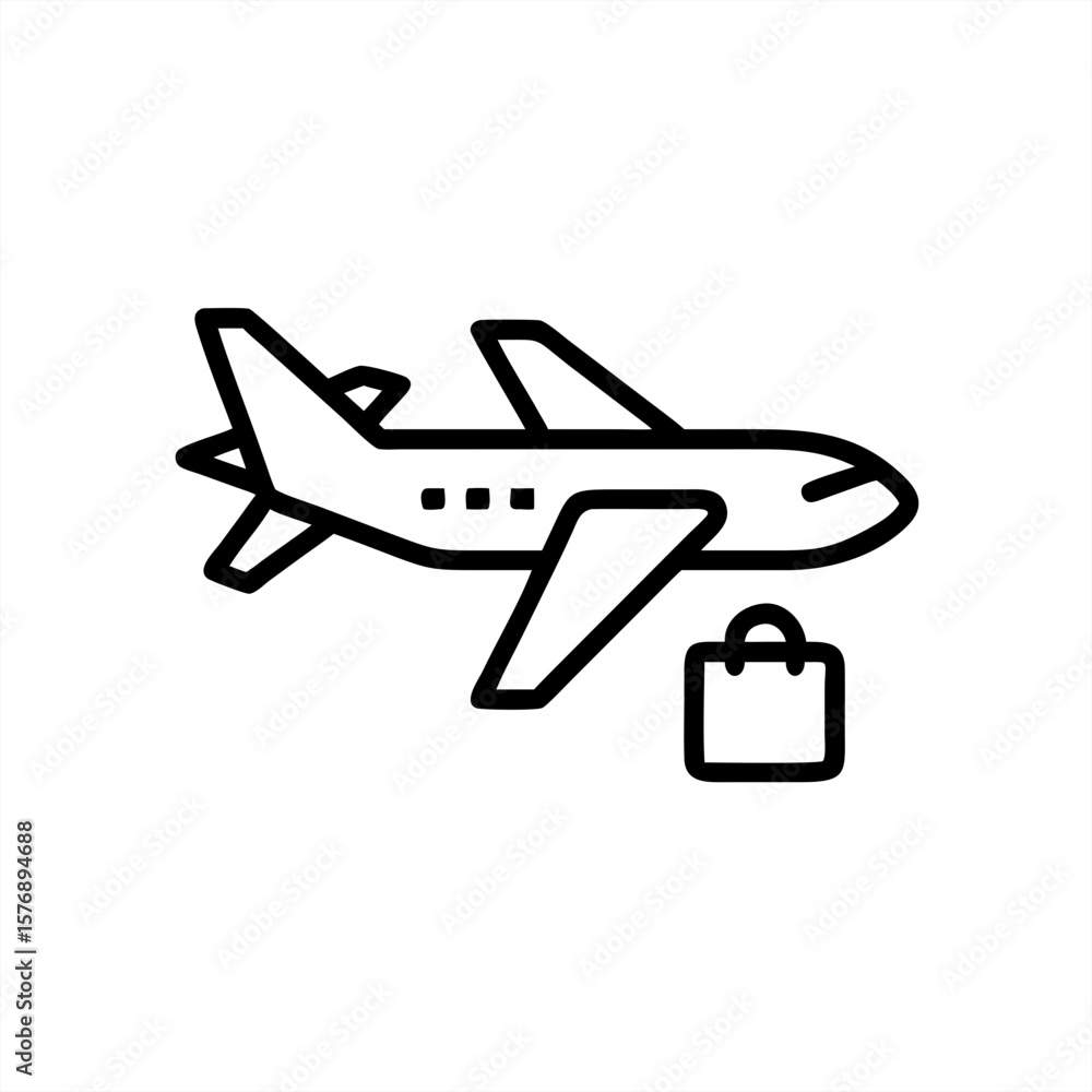 Poster airplane delivering package on transparent background for web and graphic design
