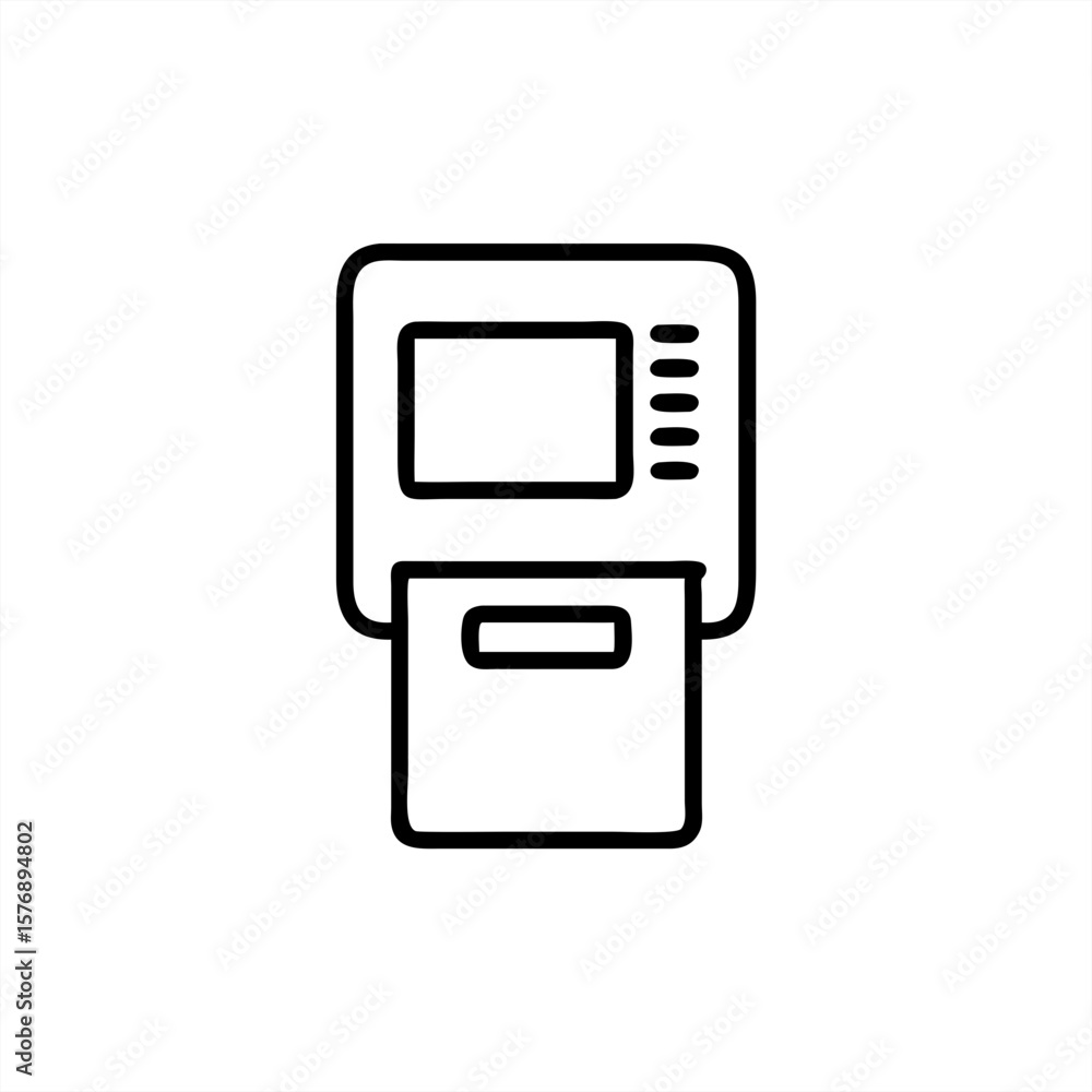 Aufkleber atm machine on transparent background for web and graphic design