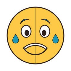 Fototapeta premium Mixed Emotion Emoji Set — Laughing Crying, Happy Sad Faces