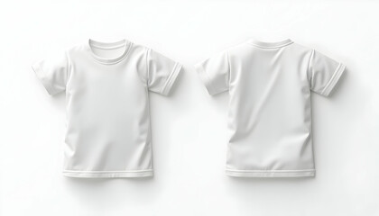 Fototapeta premium White T-shirt Mockup Front and Back View on Clean Background