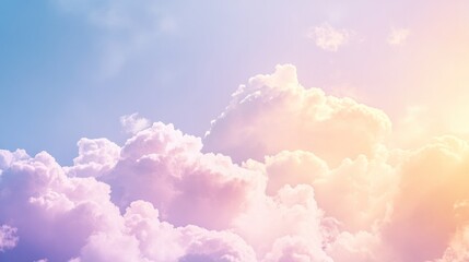 A beautiful view of pastel clouds against a clear sky, evoking a sense of calm and serenity in the natural environment.