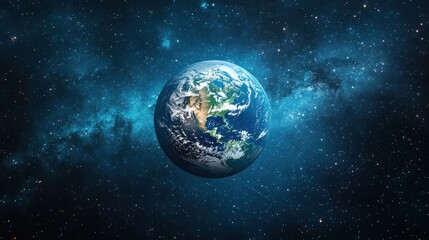 A breathtaking view of Earth from space, showcasing vibrant colors and intricate details of the planet surrounded by the cosmos.