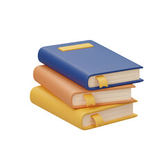 3D PNG Books Stacked Education Learning Study Knowledge Icon