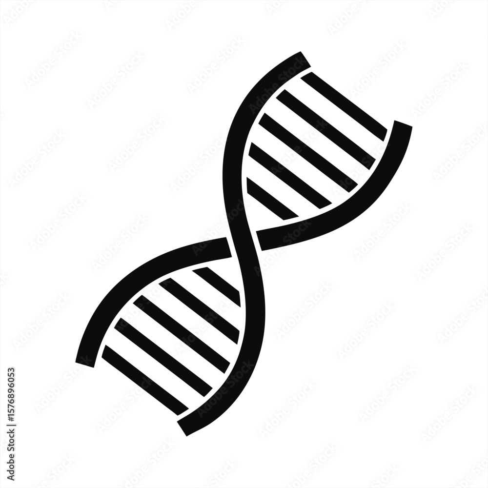 Poster dna helix silhouette on transparent background for web and graphic design